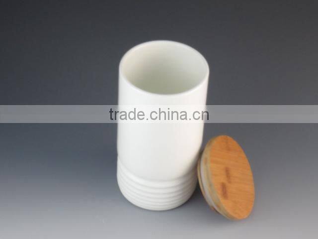 coffee tea sugar porcelain storage bottle&jar with wood lid