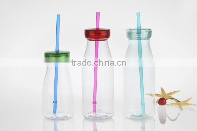 350ml plastic water bottle with straw milk bottle design