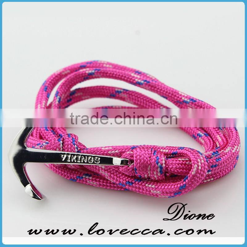 Wholesale Paracord Handmade Rope Wristband Anchor Bracelet with 2mm Rope