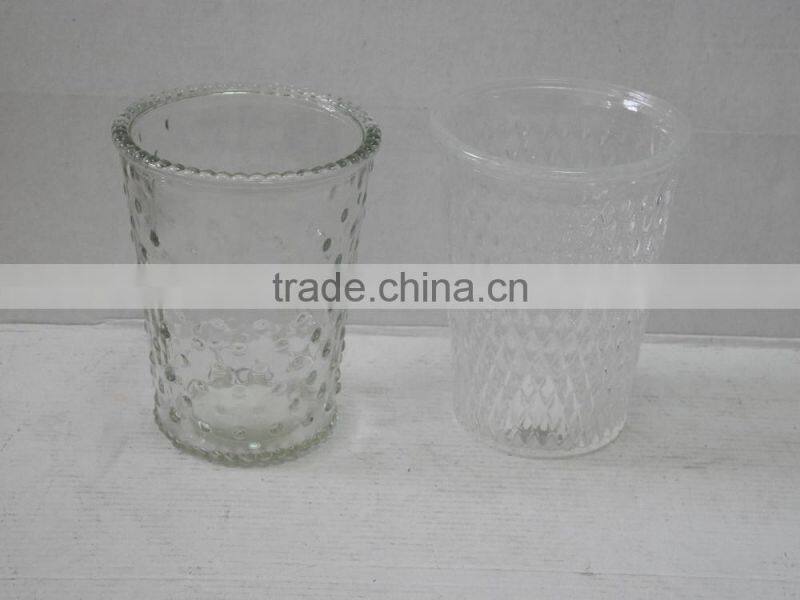 cheap clear diamond glass flower pot