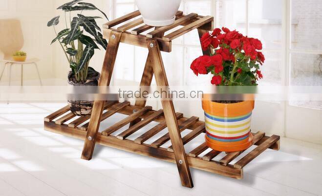 High quanlity solid wood flower shelf