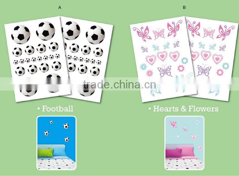 Butterfly Heart Football Wall Stickers for Kids