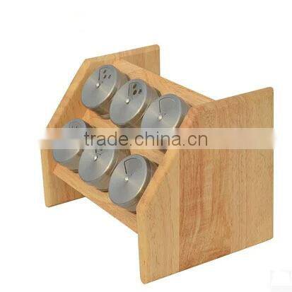 bamboo spice rack with spice jar