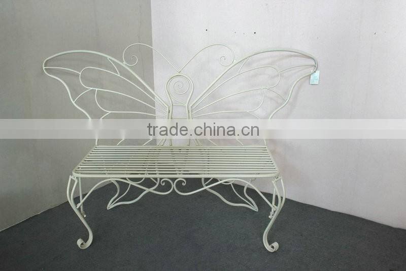 Metal bench for garden