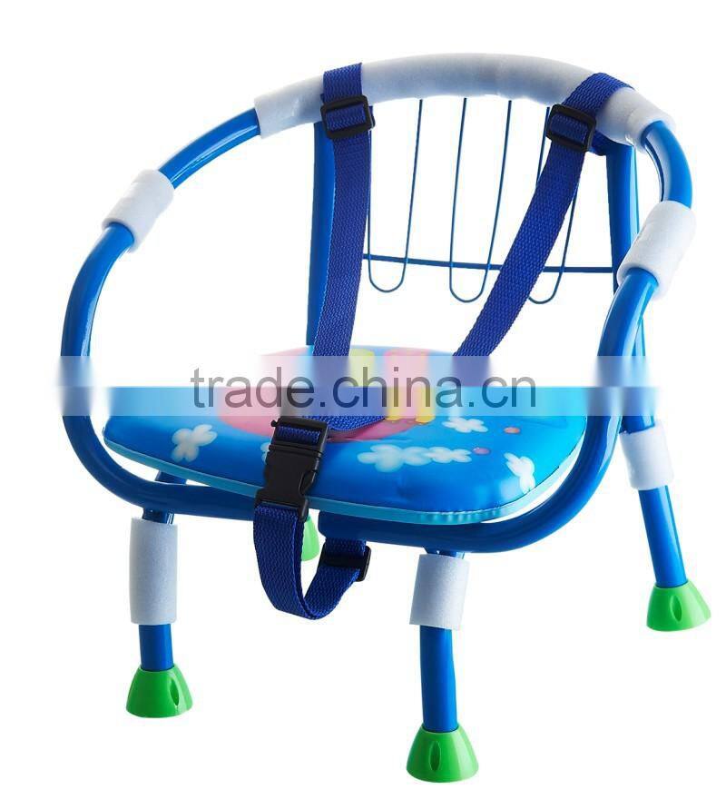 metal baby chair with the pvc seat and safety belt