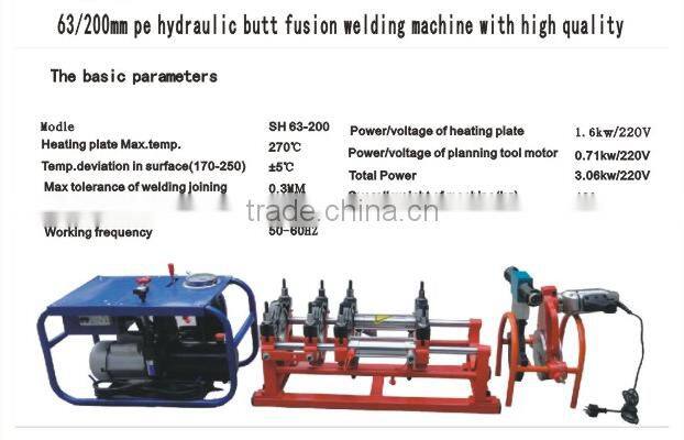 63mm-200mm PE Pipe Hydraulic Butt Fusion Welding Machine