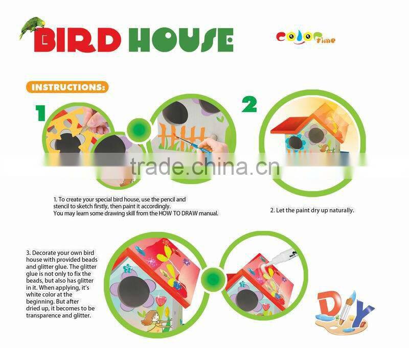 factory DIY Painting Wooden Bird House