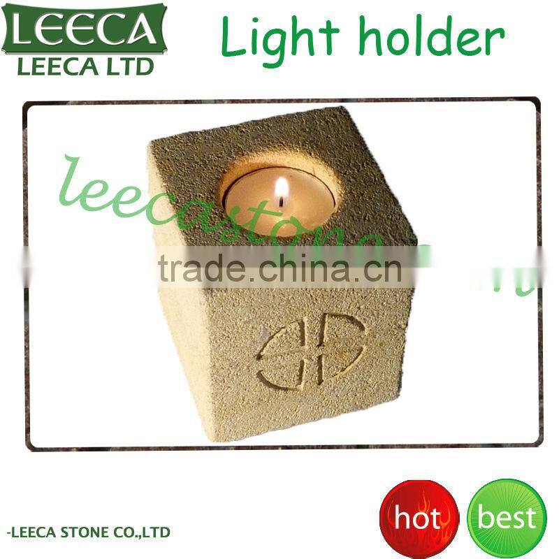 Home decor natural stone tea light holder