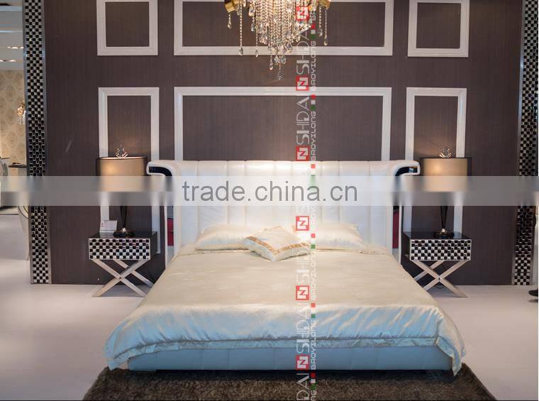 king size leather bed frame, king bed frame, leather bed frame LV-B9016-RE