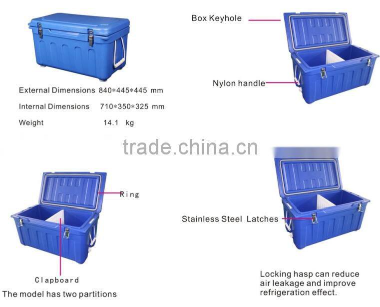Rotomolded cooler box for blood or drug