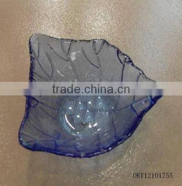 leaf shape hot melt glass plate