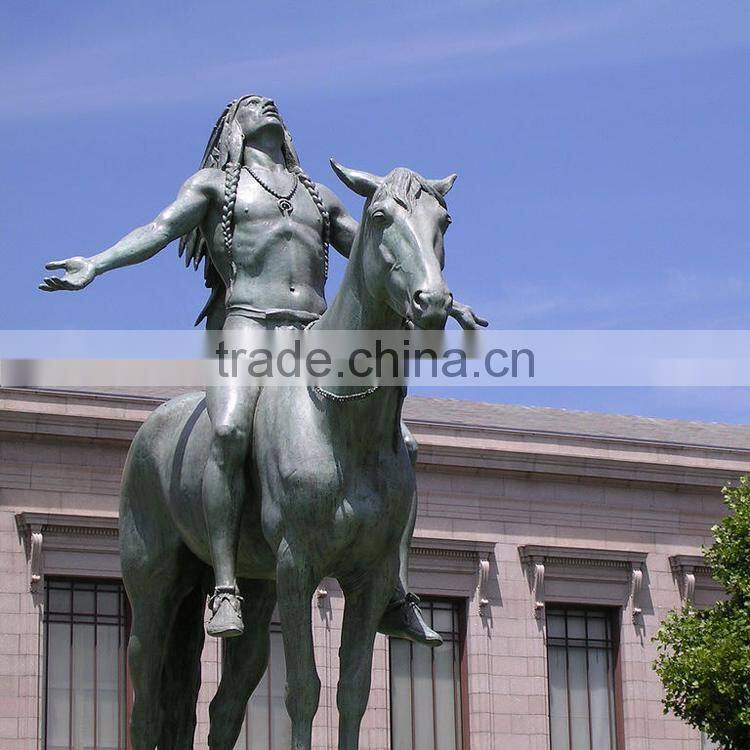 high quality metal craft bronze Indian horse sculpture for garden