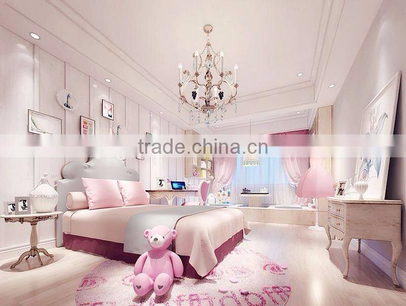 Professional Interior Rendering Design of Classic Adorable Pink Princess Girl's Bedroom BF12-03314f