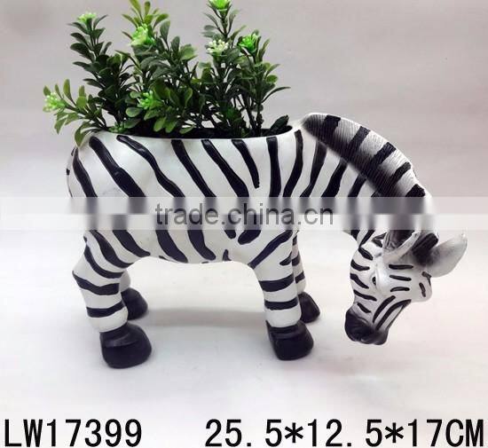 Fantastic Animal Statue Garden Decoration Polyresin Vase Zebra Flowerpot Hot Selling High Quality