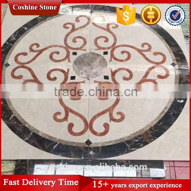 Heart shaped mixed color cream beige marble cnc waterjet tiles