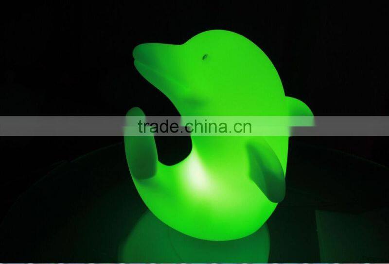 Popular rechargeable home decoration led dolphin light with 16 rgb