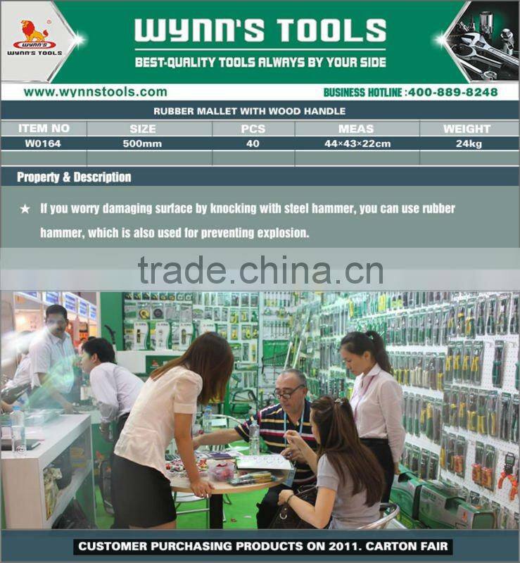 RUBBER MALLET WITH WOOD HANDLE