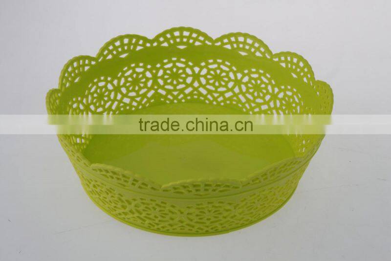 Hollow Out Design Round Shape PP Plastic Storage Fruit Basket