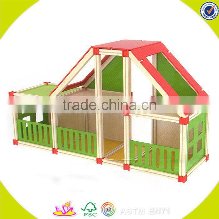 wholesale beautiful wooden dollhouse sets toy lovely baby wooden dollhouse toy popular wooden dollhouse toy W06A042