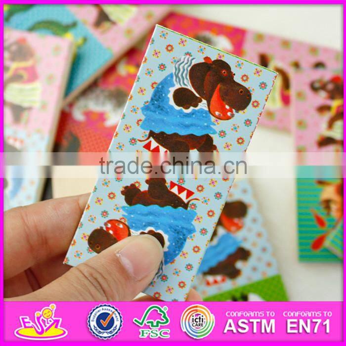 2016 hot sale educational children wooden domino blocks W15A066