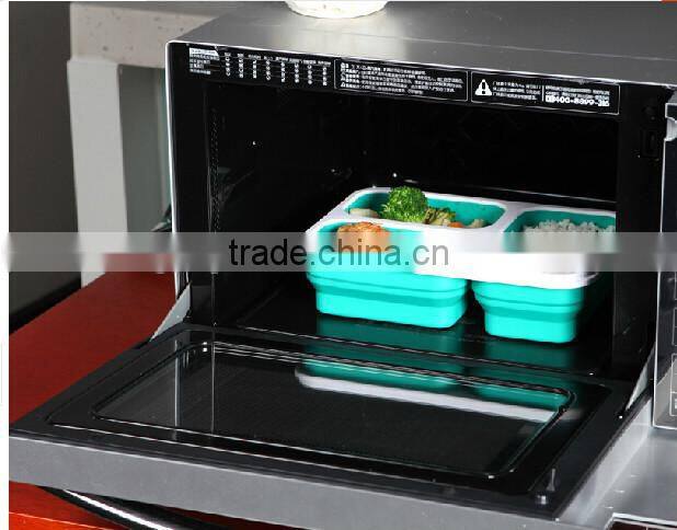 The Large Size Silicone Pack Away Lunch Box Folds Flat