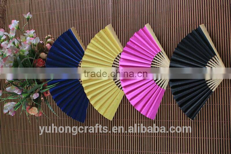 Colorful bamboo cheap paper fan wholesale