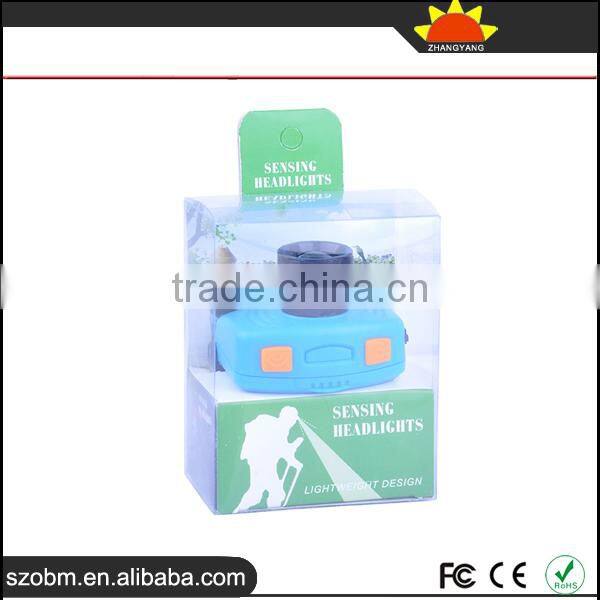 500 Lumens 1 White XPE LED and 2 Red LED Dual Light Sensing LED Headlamp with aaa Battery