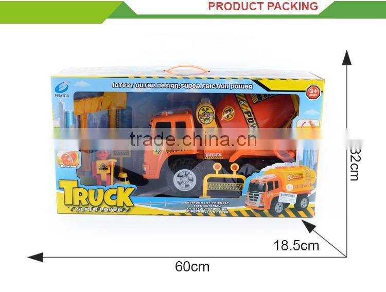 Wholesale plastic inertial friction set mini concrete mixer truck toy