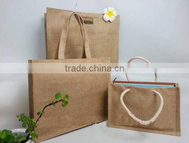 Christmas fashion tote bag made by jute fabric recycling