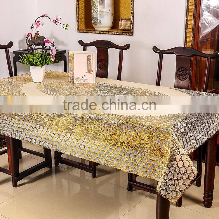 Easy wipe tablecloth lace embossed vinyl tablecloth oilcloth