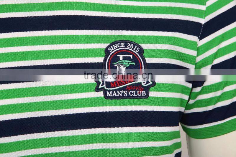 wholesale mens flat knit striped brand cotton t shirt