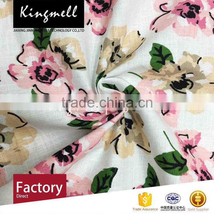 Custom yellow lemon digital printed cotton linen textile fabric for dresses