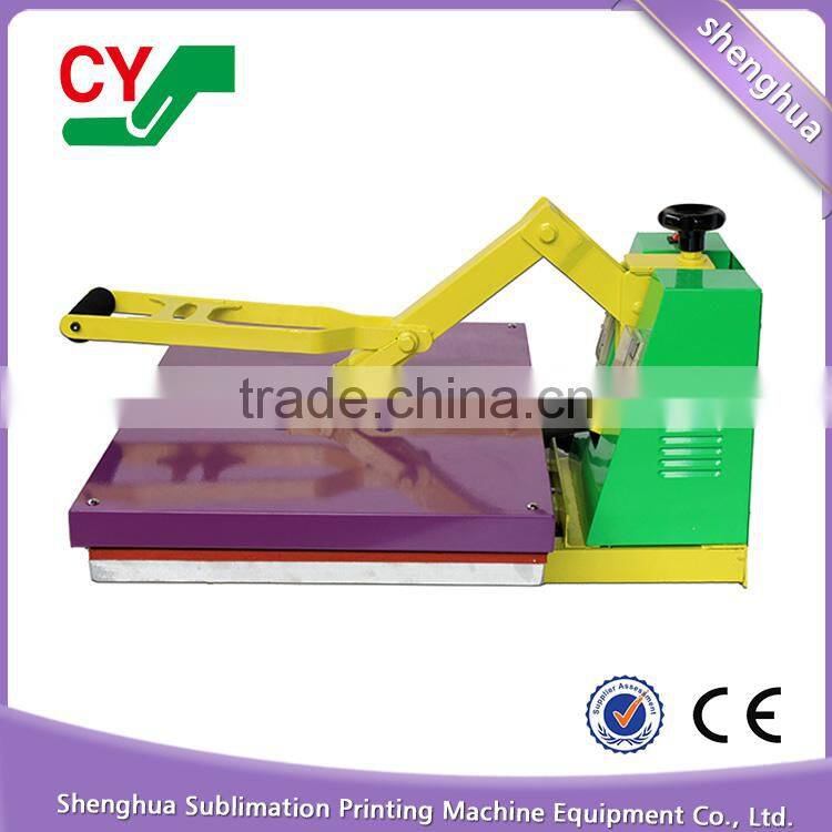 Hot sale CE large manual teflon coated thick platen heat press t-shirt printing