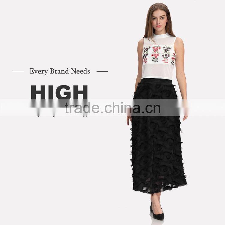 Domin latest mature fashion designer ladies long skirts models