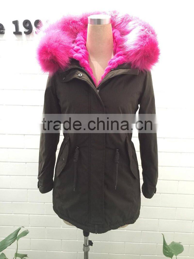 ALIKE woman parka with color fur