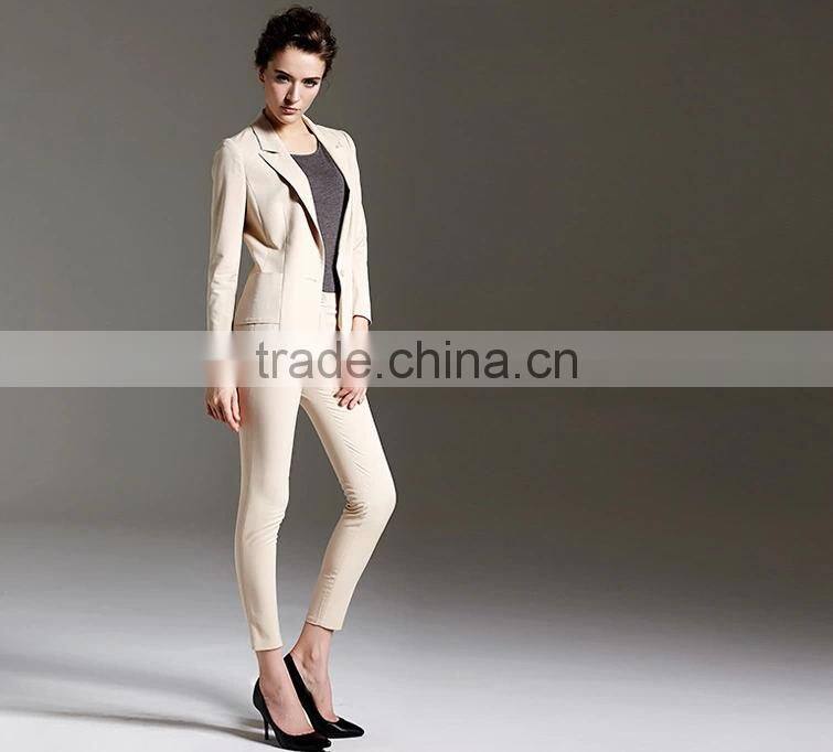 2014 New Style Jewelry Blue Slim Fit Long Sleeve Ladies Suit