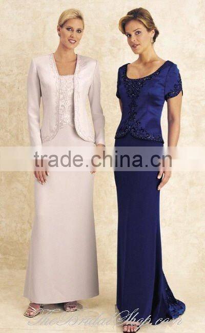 2 pieces satin long sleeve business casual dresses