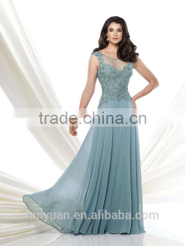 2015 new design lace night chiffon long dress