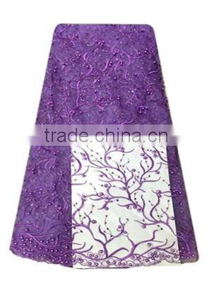 Bestwaytex Embriodered Beaded Sequins French Lace Fabric FL1129-4