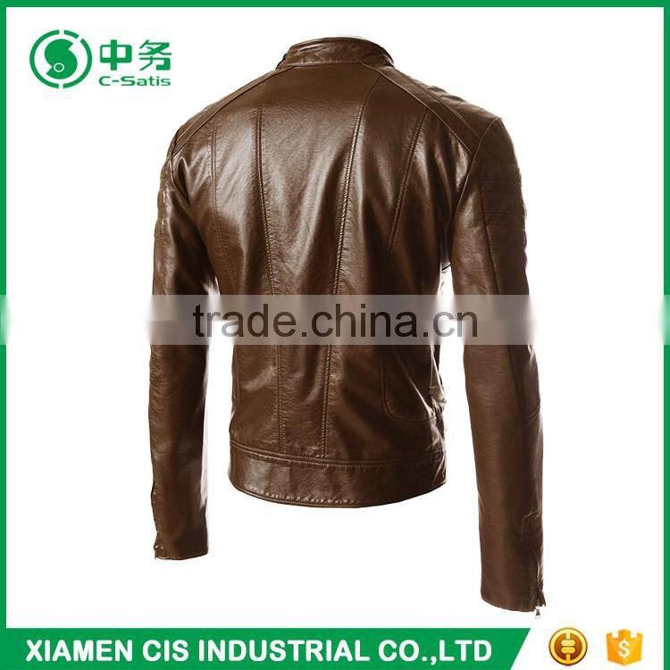 Wholesale Fashion Slim Fit Pelle Pelle Leather Jackets for Men