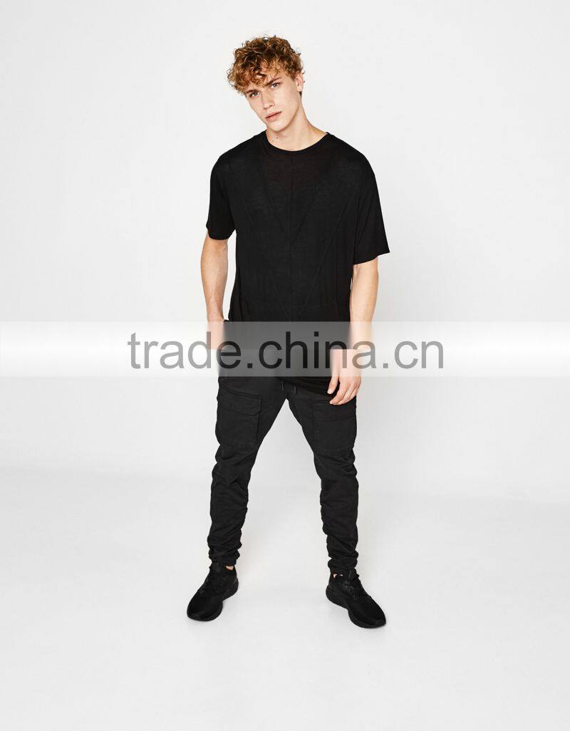 T Shirt With Triangular Seams New Design 100% Viscose Fabric Material Mens Tee Mens Tshirt Customizable Manufacturer China