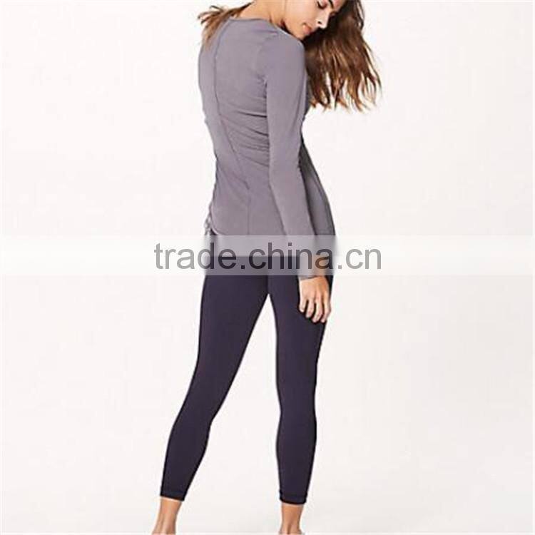 Women grid shirt with long sleeve with side ruffle tshirts