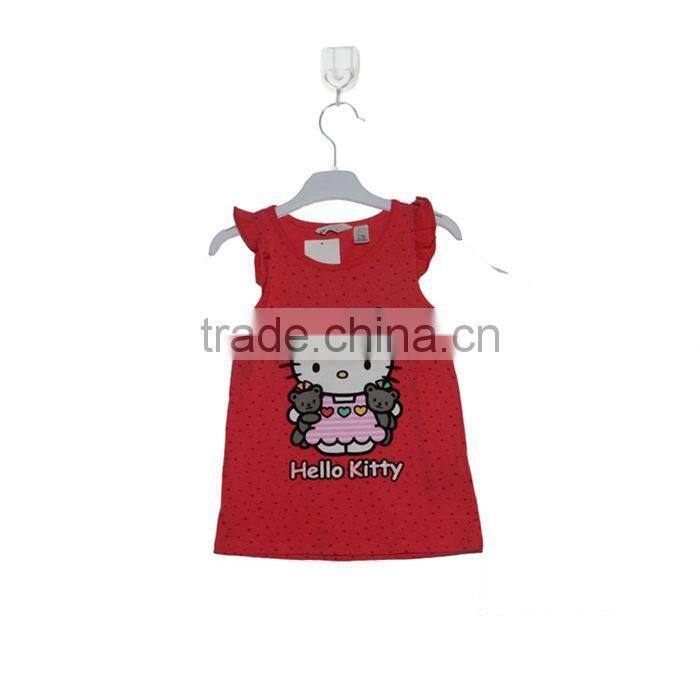 2015 Girl's cartoon beautiful vest t-shirt