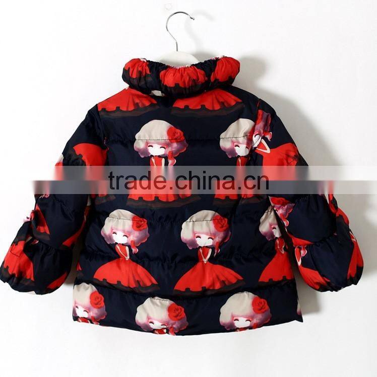OEM new style fashion ultralight girl printing waterproof duck down feather jacket