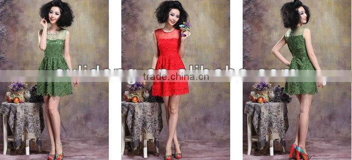 Latest Elegant African Short Summer Lace Mesh Dresses