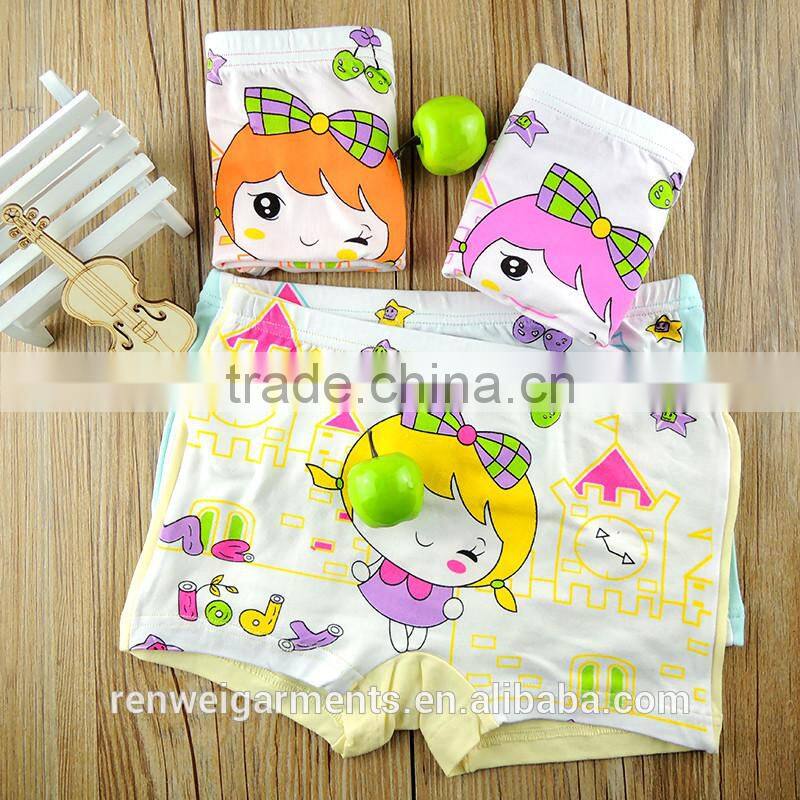 New design modal children underwear cute style girl boxer brief for children
