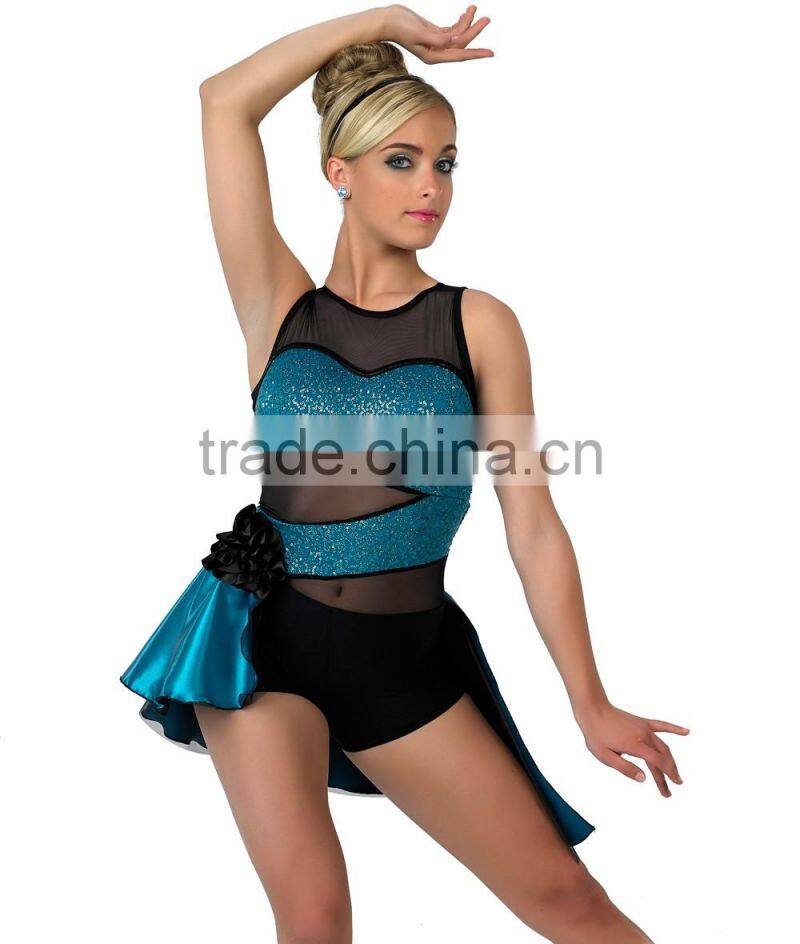 New arrival tap and jazz costumes- half satin skirt -women adult jazz dance wear
