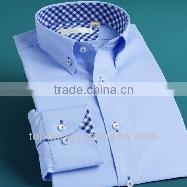 Fashion matched white color long sleeve dress cotton shirts for suit