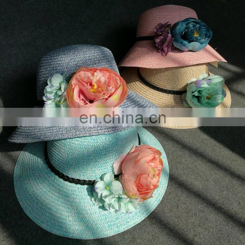 Flowers Basin Cap Straw Hat Sunscreen Beach Hat