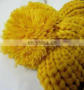 2015 newest hot-selling kids soft lovely pretty autumn winter knitted earflap hat set with Stripe Pattern